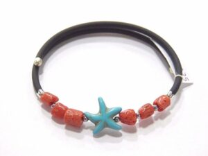 Bracciale Corallo Caucciù argento 925%°°