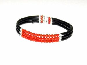 Bracciale Corallo Caucciù argento 925%°°