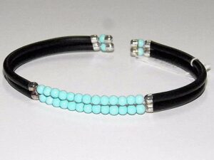 Bracciale Turchese Caucciù argento 925%°°