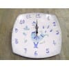 Ceramica Sarda Pavoncella Reloj de Pared Cuadrado Azul en 3 tamaños