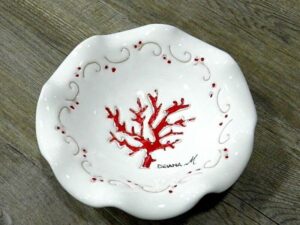 Ceramica Sarda Corallo Svuota tasche (15x5 cm)