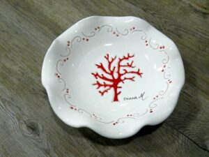Ceramica Sarda Corallo Svuota Tasche (26x7 cm)