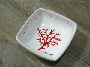 Sardinian Ceramic Coral Bowl (12x4,5 cm)