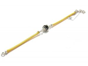 Bracciale Argento Cordino Colorato Per Bambina\O Su Coccu (15Cm)