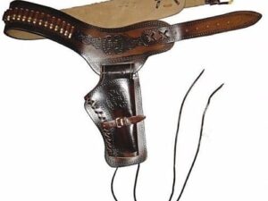 Leather belt for dark brown REVOLVER colt GUN