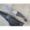 Handcrafted skinning knife buffalo horn damask blade (22.5 cm)