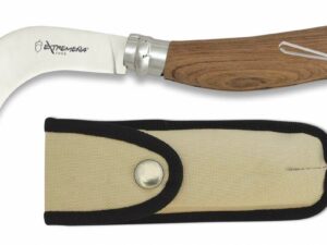 Coltello serramanico in legno coglifunghi con fodero