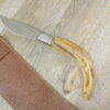 Coltello artigianale Arburesa in corno di mufolone grezzo da scuoio(24,5cm)