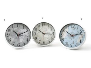 OROLOGIO DA PARETE "WORLD" colori assortiti piccolo DIAM. 29XH4,5 CM