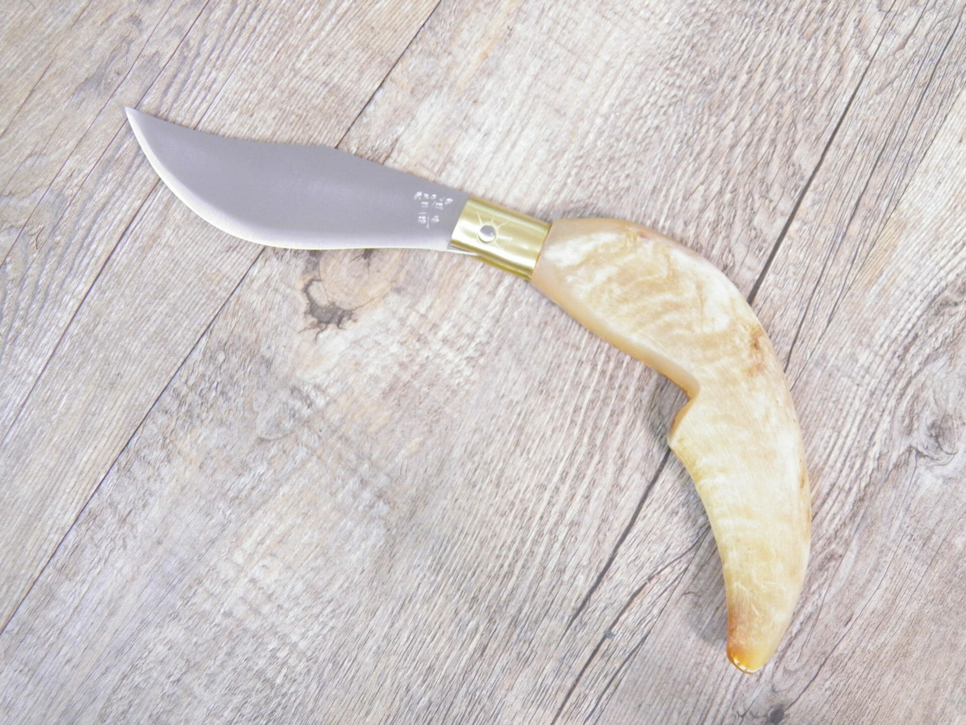 Handcrafted Arburesa Knife Raw Mouflon Horn Handle (24 cm) - Lady M Sardinia Coltello Artigianale Arburesa Manico In Corno Di Muflone Grezzo (24 Cm)