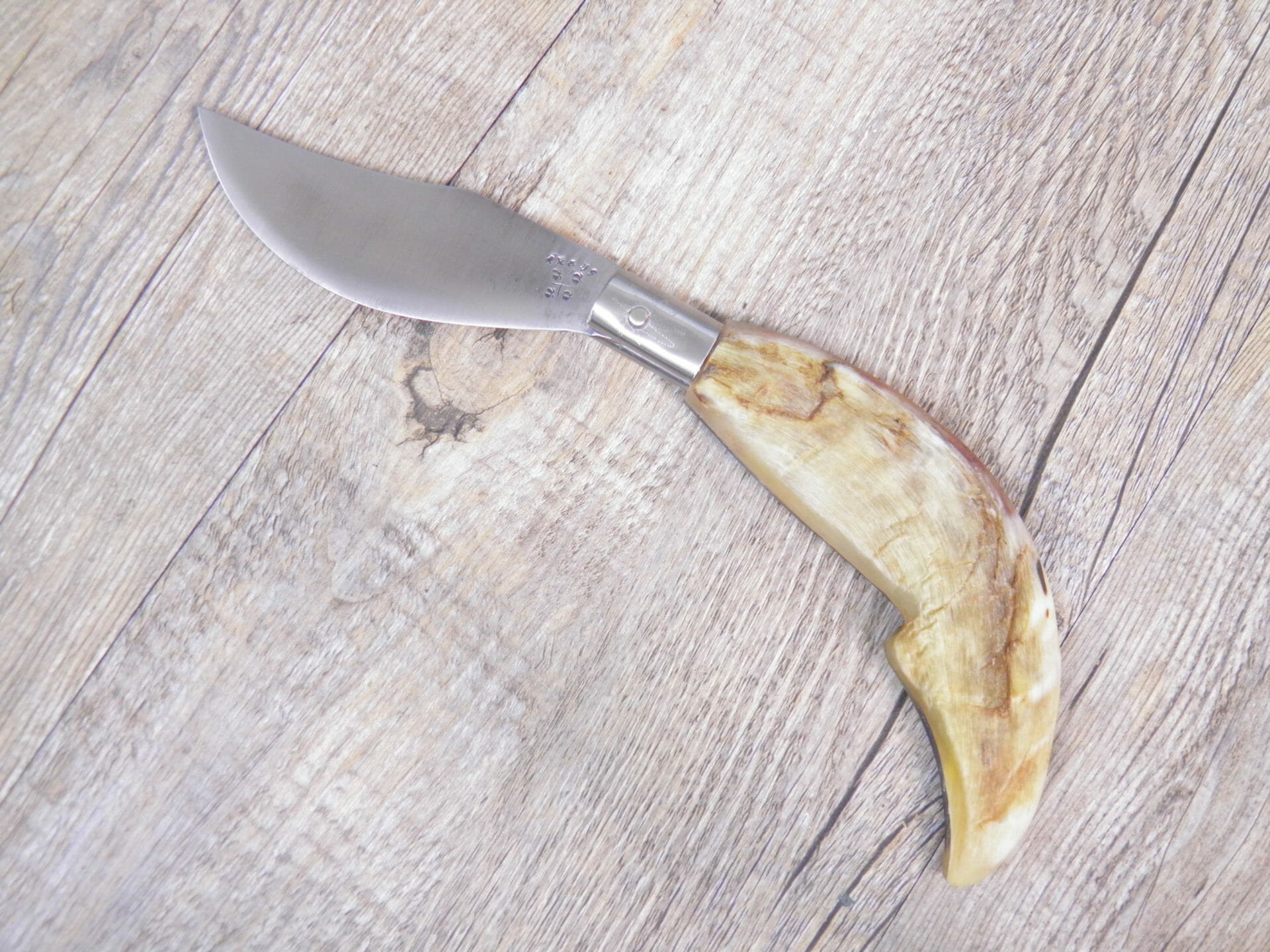 Handcrafted Arburesa Knife Raw Mouflon Horn Handle (21Cm) - Lady M Sardinia Coltello Artigianale Arburesa Manico In Corno Di Muflone Grezzo (21Cm)