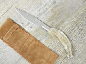Coltello artigianale pusceddu Arburesa manico in corno di montone grezzo (20 cm)