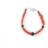 Bracciale su coccu con corallo  Argento 925%°°