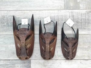Máscara de madera Boes - Merdules máscara de pared tradicional sarda 3 tamaños