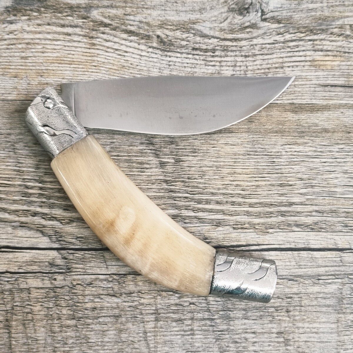 20260613_120054 Coltello Artigianale Arburesa Manico Corno Di Montone Da Scuoio (21Cm) - Lady M Sardegna