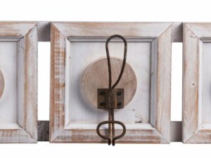 Appendiabiti in legno e metallo 3 ganci