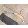 Coltello artigianale Arburesa in corno di muflone da scuoio (24,5cm)