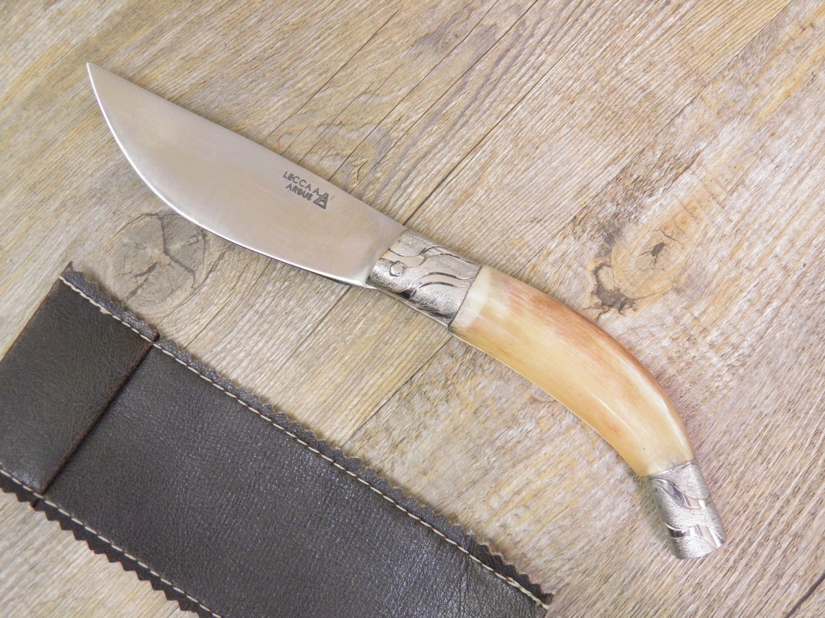 Handcrafted Arburesa mouflon horn skinning knife (24.5cm)