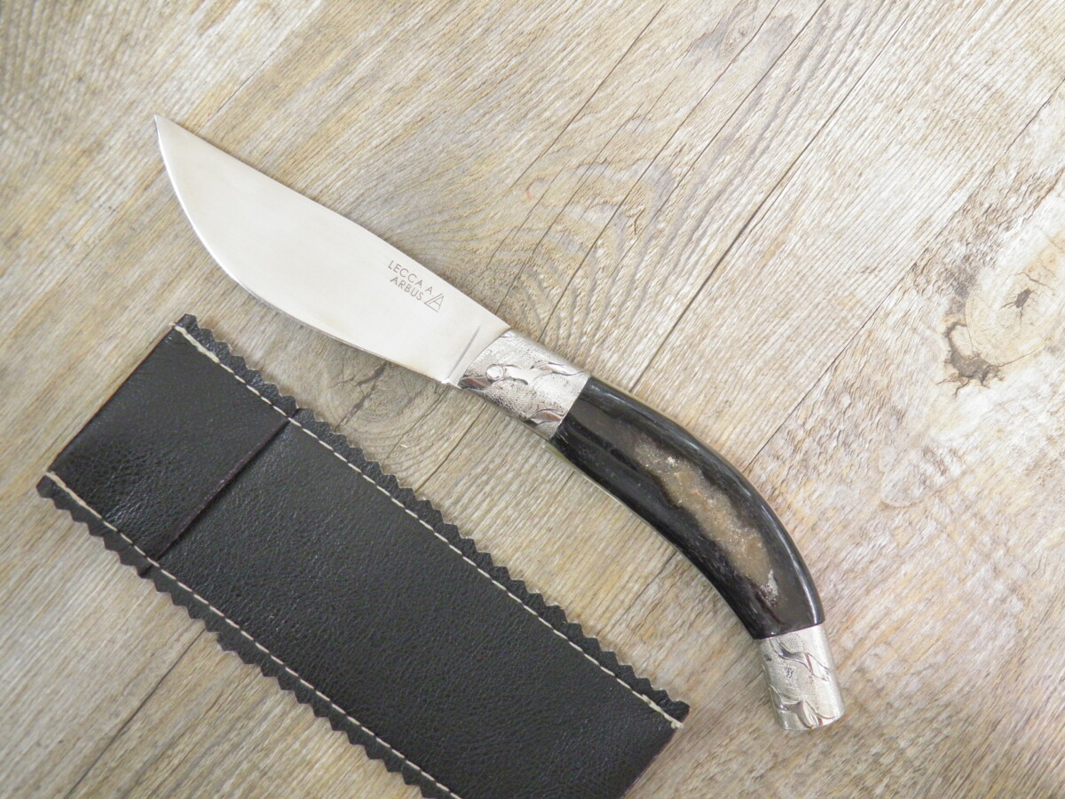 Handmade Arburesa Knife with Mouflon Horn Handle (21 cm) - Lady M Sardinia Coltello Artigianale Arburesa Manico Corno Di Muflone Da Scuoio (21 Cm)