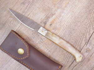 Coltello Pattada Damasco Manico in Corno Di Muflone grezzo (24cm)
