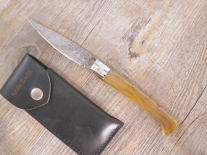 Coltello Pattada Damasco Manico in Corno Di Muflone grezzo (24cm)