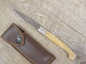 Coltello Pattada lama Damasco Manico in Corno Di Montone (20,5cm)