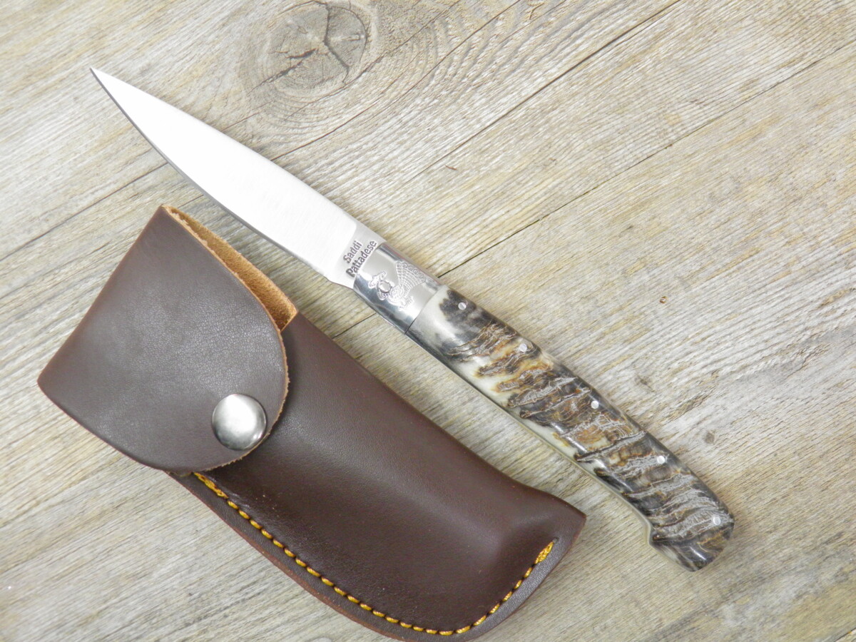 Cuchillo Pattada Mango Cuerno Muflón Rugoso (24Cm) - Lady M Sardinia Coltello Pattada Manico In Corno Di Muflone Grezzo (24Cm)