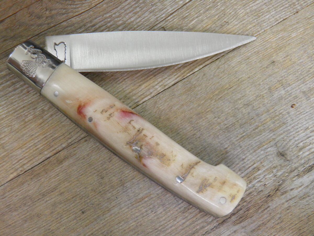 Cámara digital Olympus Cuchillo Pattada Mango Cuerno Muflón Rugoso (24Cm) - Lady M Sardinia