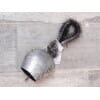 Mamuthones metal cowbell with leather cord with hair (23 x 9 cm)