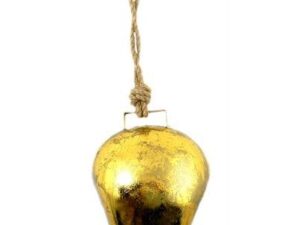 Campanaccio DORATO GRANDE CON CORDA scacciapensieri  (15 x 15 cm)