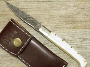Coltello Pattada Damasco Manico in osso di tibia (17cm)