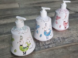 Ceramica sarda dosatore sapone liquido bagno in 3 colori a scelta