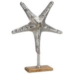 Stella Marina Gigante Da Appoggio 31X9X H.41 Cm In Legno E Metallo