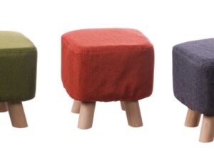 Pouf Sedia Sgabello Bimbo Bambino gambe in Legno Imbottita Sfoderabile 26xH 28 cm