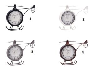 Orologio Elicottero da appoggio in 4 colori assortiti Dim. 27X7xH21 CM
