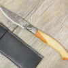 Coltello artigianale Arburesa in legno di Ginepro lama forgiata da scanno (23,5cm)