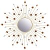 Golden mirror with rays decoration size 58 cm