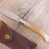 Coltello Artigianale arburesa manico corno di Muflone da scuoio (20cm)