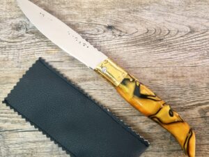 Coltello Artigianale arburesa manico in resina pigmentata da scanno (24 cm)