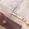 Coltello Artigianale arburesa manico corno di Muflone da scuoio (20cm)