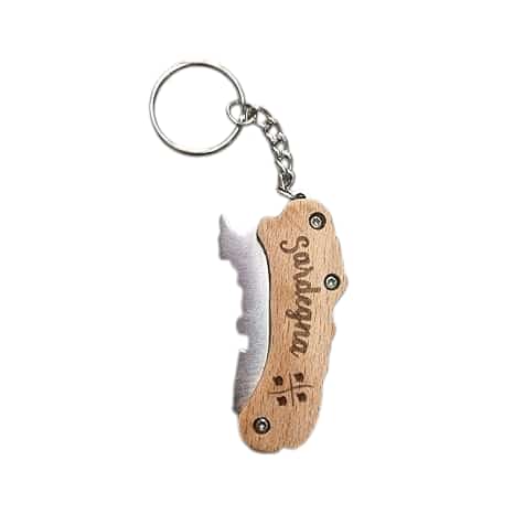 Coltello Sagoma Isola Sardegna Legno Portachiave (10,5 Cm) - Lady M Sardegna Coltello Sagoma Isola Sardegna Legno Portachiave (10,5 Cm)