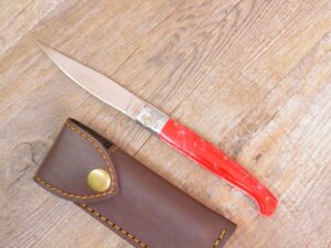 Coltello Pattada Manico in resina pigmentata rosso sangue lama da 9 cm (21cm)