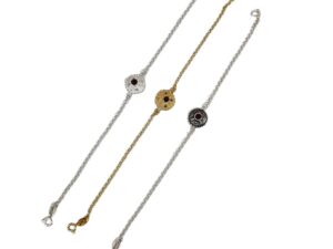 Bracciale bottone filigrana sarda costume sardo con granato da 1,2 cm 3 colori