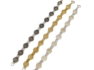 Bracciale bottoni corbula filigrana sarda costume sardo  da 1 cm in  3 colori