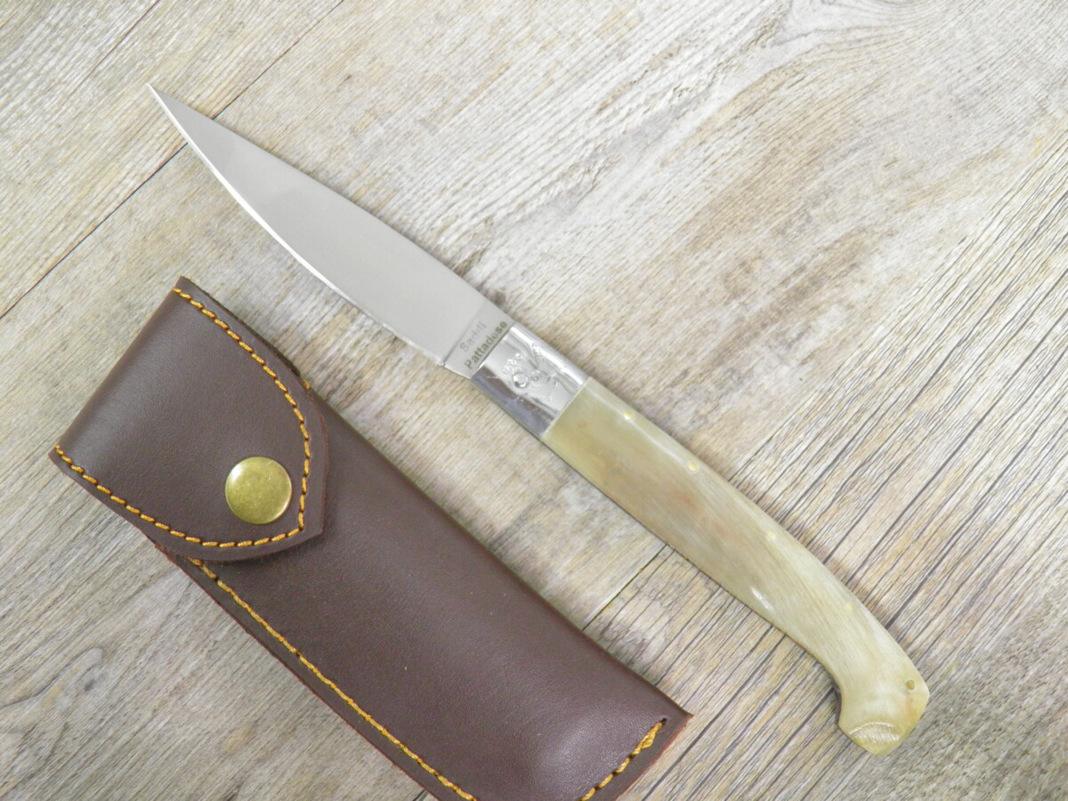 Cuchillo Pattada Mango Cuerno Muflón Rugoso (24Cm) - Lady M Sardinia Coltello Pattada Manico In Corno Di Muflone Grezzo (24Cm)