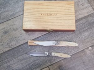 Set 6 Pattada Table Knives with shinbone handle and wooden case