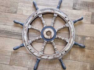 Wooden giant sea line helm 81 cm wall-mounted