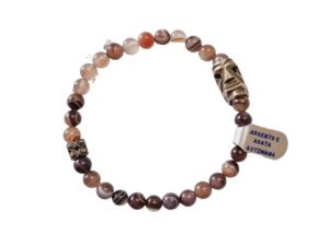 Unisex elastic bracelet with natural semiprecious stones with Mamuthones
