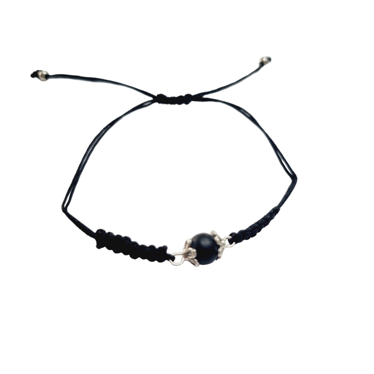 Bracciale Su Coccu Acciaio Cordino Regolabile Ossidiana - Lady M Sardegna Bracciale Su Coccu Acciaio Cordino Regolabile Ossidiana