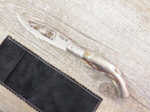 Handmade Arburesa Wild Boar Hunting Scene Knife on blade (22cm)